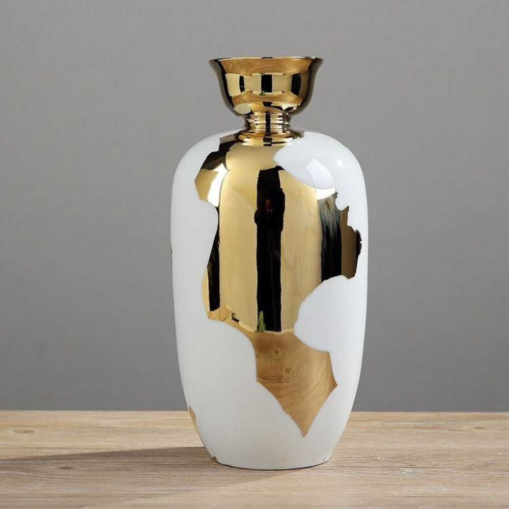 Porcelain Two-Tone Cloudy White Vase