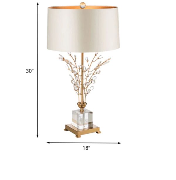 Contemporary Iron Crystal Branch Table Lamp